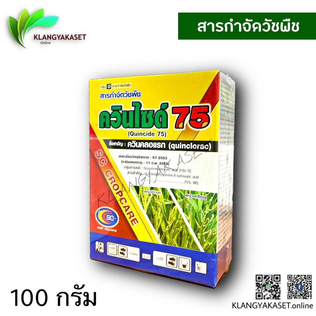 ควินไซ ขนาด 100 กรัม ควินคลอแรก 75% แกสทอน กำจัด หญ้าข้าวนก หญ้าปล้องใบมัน ในนาข้าว