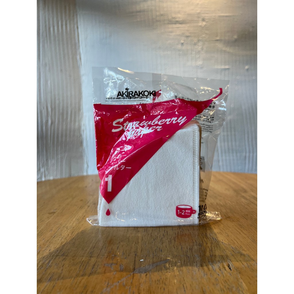 กระดาษกรองกาแฟ AKIRAKOKI  PAPER FILTER STRAWBERRY DRIPPER V60 สีขาว ขนาด 01  02 (ของแท้จากไต้หวัน)