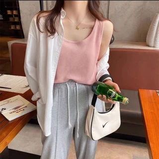 🍒Bee🍒 สลิงขนาดเล็ก เสื้อกั๊ก ผู้หญิง ขนาดพลัส หลวม แขนกุด ท็อปส์🍒(จัดส่ง 24 ชั่วโมง)🍒