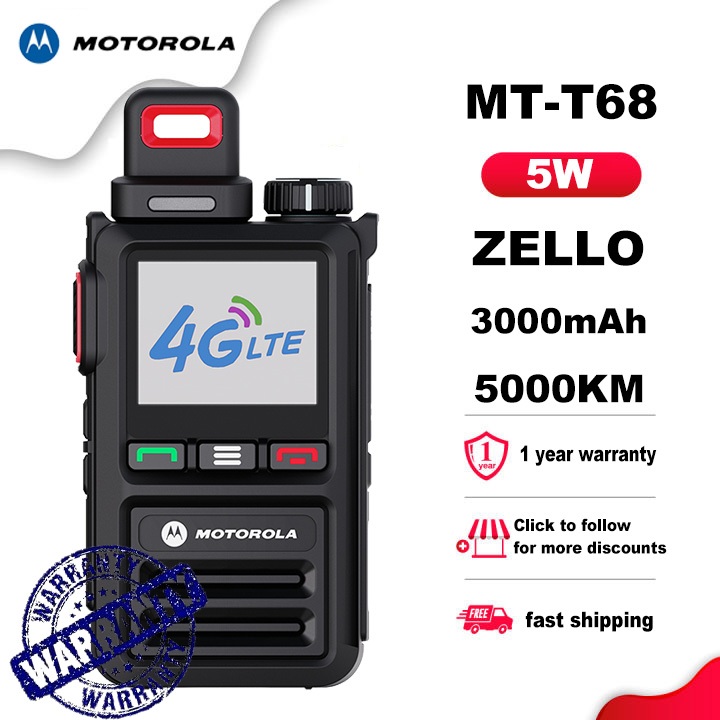 Motorola T68 2025 วิทยุZello PoC Network 4G Long Range 5000KM SIM WIFI Bluetooth