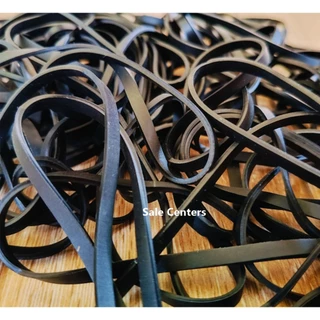 หนังยาง เส้นใหญ่ สีดำ (TM) วงใหญ่มาก หนา 0.4 cm x พับทบ 18-20 cm (50 กรัม) สำหรับรัดของ แข็งแรงมาก ทนทาน ยืดหยุ่นดี