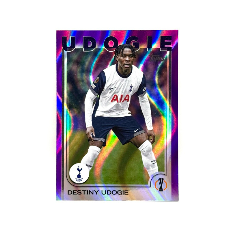 Topps UCC 24/25 Destiny Udogie Tottenham Hotspur Purple Flowfractors