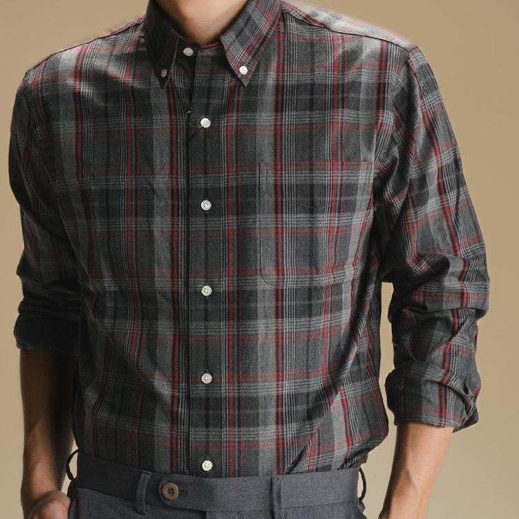 era-won Premium Quality เสื้อเชิ้ต คอปก Dress shirt Regular Shirt แขนยาว สี Audio Dark