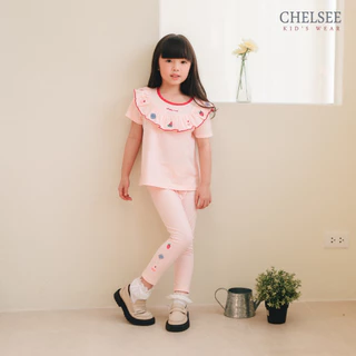 Chelsee เสื้อยืดคอกลม ปกระบาย ลายผลไม้ ผ้า 100%Cotton อายุ 1.5-10 ปี เด็กผู้หญิง เสื้อผ้าเด็กโต รุ่น 238128