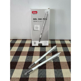 ปากกา ปากกาเจล หัวเล็ก แบบกด ONI-AH001 ด้ามสีใส หัวขนาด 0.38 มม. หมึกน้ำเงิน แดง และดำ Gel Pen Ink US.Station