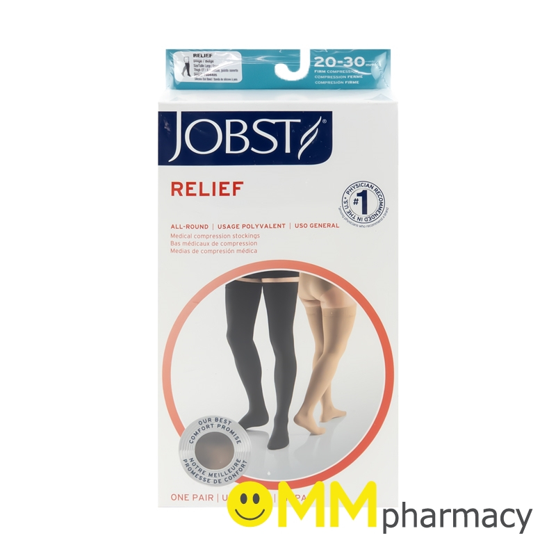 JOBST RELIEF THIGH ถุงน่องเส้นเลือดขอด(ต้นขา) 1คู่ สีเบจ (ปลายเปิด) (L)