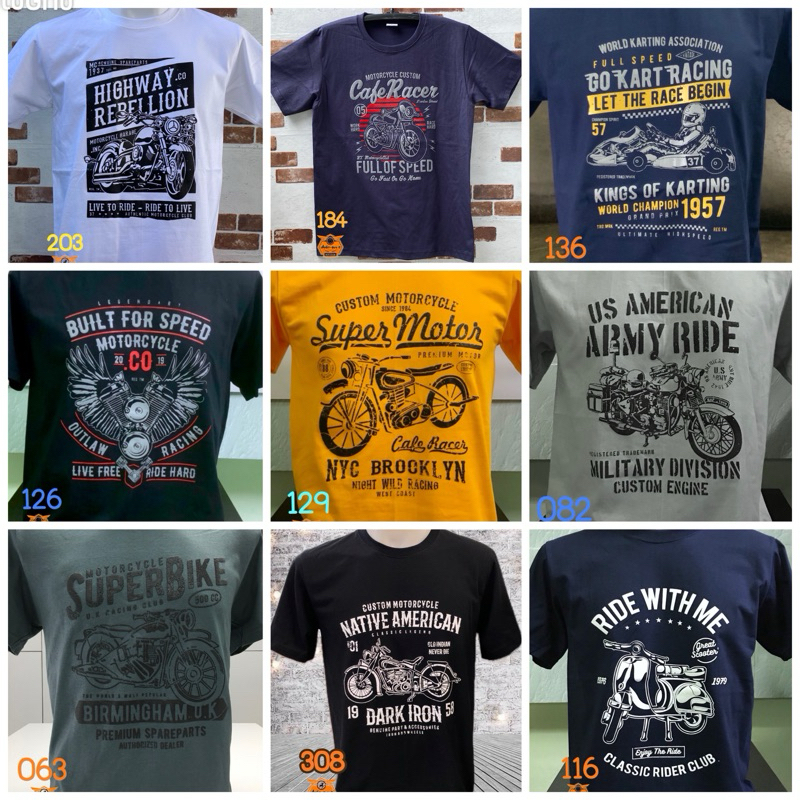 เสื้อยืดคอกลม ลายมอไซร์ คลาสสิค Classic เสื้อใหม่ <1>
