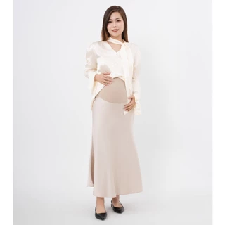 [ขายดี] MACHIKO | D11 กระโปรงคนท้อง ผ้าซาติน ใส่ออกงาน มีสายปรับขนาดเอว ใส่สบาย ใส่ได้ยันหลังคลอด