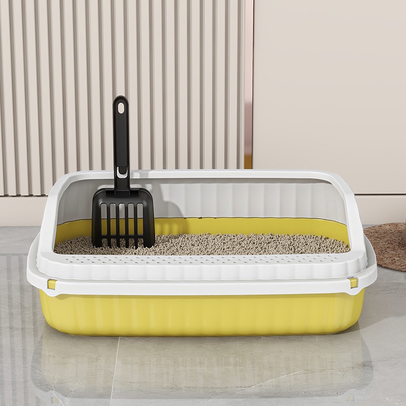 จัดส่งฟรี กระบะทรายแมวขนาดใหญ่ ขอบสูงกันกระเด็น ขนาดใหญ่ แถมฟรีที่ตักทราย กระบะทรายแมว ห้องน้ำแมว กระบะทรายแบบจัมโบ้ - รูปที่ 4