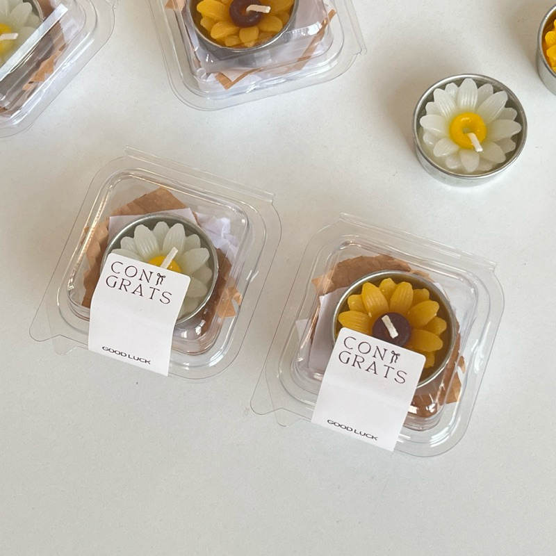 Flowers Box เทียนหอมเดซี่ ทานตะวัน ของขวัญปัจฉิม ของชำร่วย งานแต่ง ของขวัญ ของปัจฉิมราคาถูก
