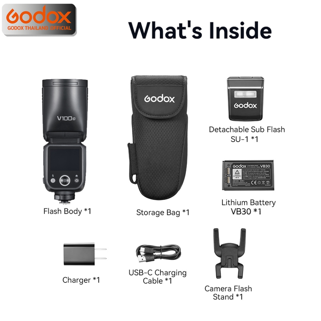 Godox Flash V100 -TTL HSS 1/80,000 2980mAh - รับประกันศูนย์ Godox Thailand 3ปี