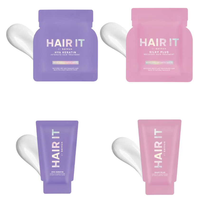 รวม Hair it คอนดิชั่นเนอร์แอนด์แฮร์สลีปปิ้งมาสก์  7g. /  เคราตินอินเทนซีฟแฮร์ทรีทเม้นท์   12g.