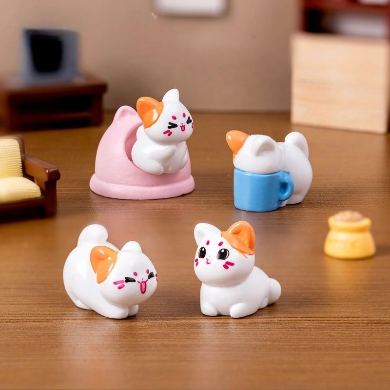 ตุ๊กตาลูกแมวจิ๋ว ตุ๊กตาประดับสวน ตกแต่งสวน ตกแต่งกระถาง