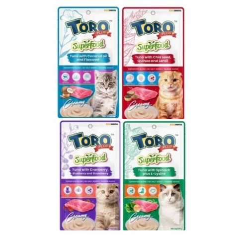 Toro plus Superfood ขนมแมวเลีย 14gx20ซอง*โปรดอ่านรายละเอียดก่อนสั่งซื้อ
