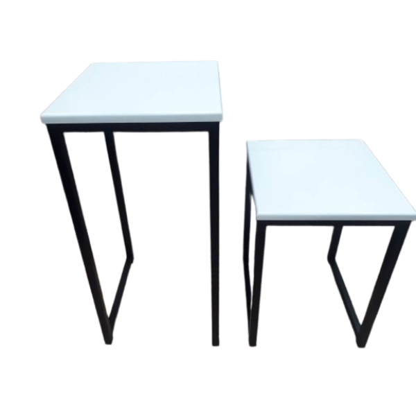 โต๊ะอเนกประสงค์ หน้าไม้ยางพารา ขนาด 35x50/40x40/45x45 cm. ความสูง 2 ขนาด มีทั้งขาเหล็กสีขาวเเละสีดำ (รุ่นทูโทน) - รูปที่ 4