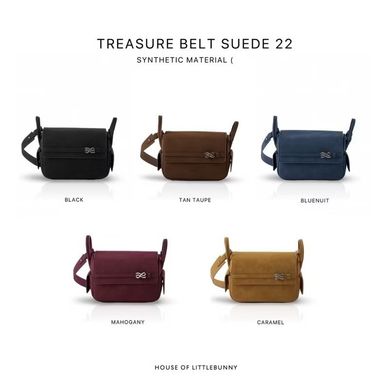 Littlebunnystore Treasure belt suede 22 หนังกลับ