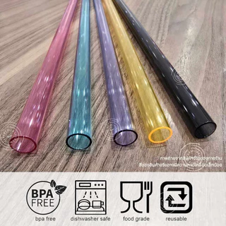 Tritanหลอดดูดน้ำพลาสติกแข็ง โปร่งใส สำหรับแก้วStanley40oz ใช้ซ้ำได้ Reusable Hard Plastic Straws