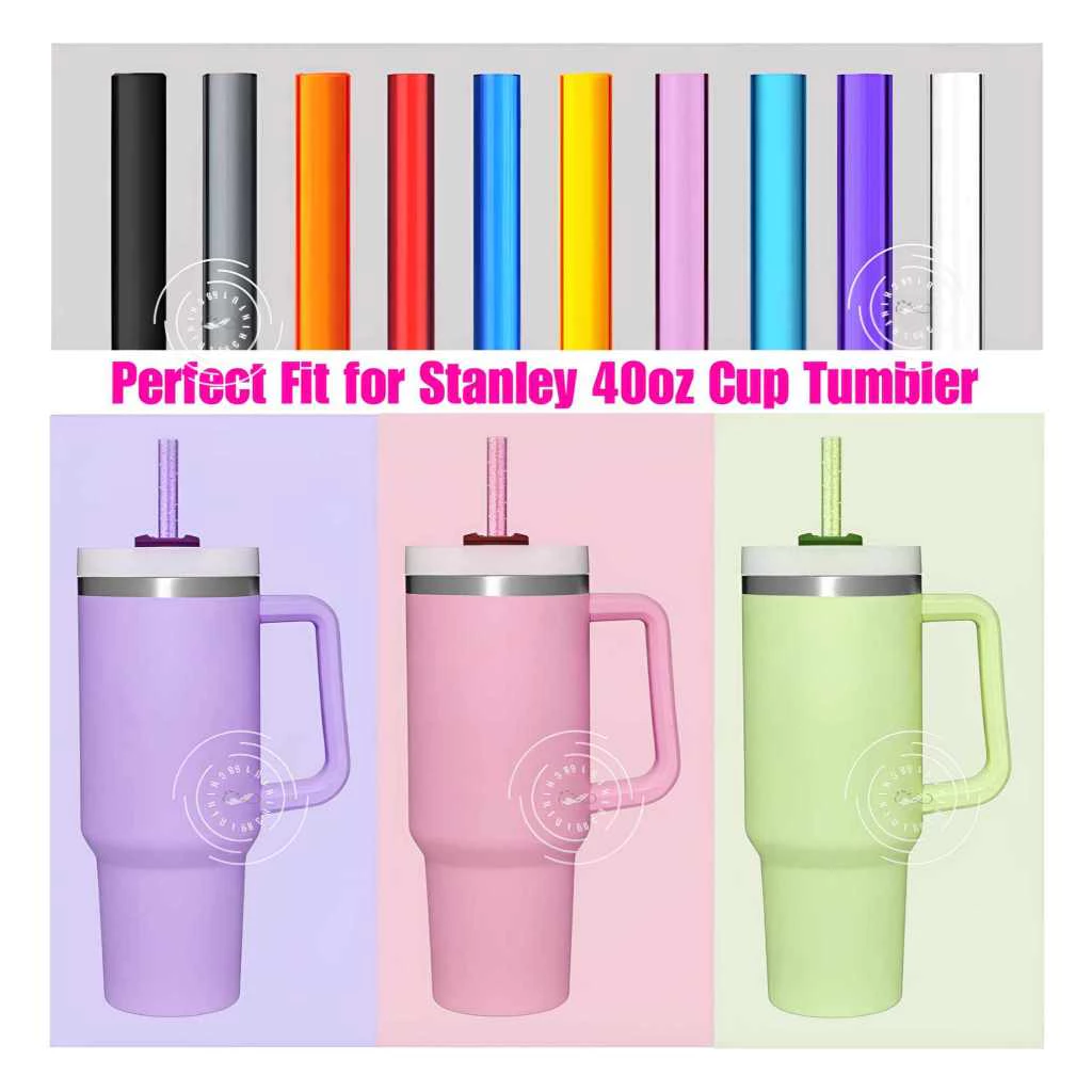 Tritanหลอดดูดน้ำพลาสติกแข็ง โปร่งใส สำหรับแก้วStanley40oz ใช้ซ้ำได้ Reusable Hard Plastic Straws