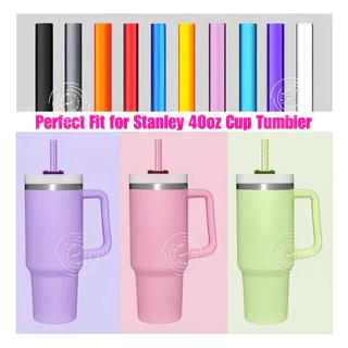 Tritanหลอดดูดน้ำพลาสติกแข็ง โปร่งใส สำหรับแก้วStanley40oz ใช้ซ้ำได้ Reusable Hard Plastic Straws
