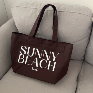 กระเป๋าผ้า sunny beach leaf (ใบใหญ่) มี 4 สี มีซิปปิด