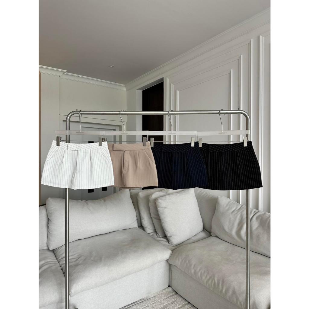 PSK013  Low waist Skirt กระโปรงเอวต่ำลายริ้ว PROMTHONG (มีซับใน)