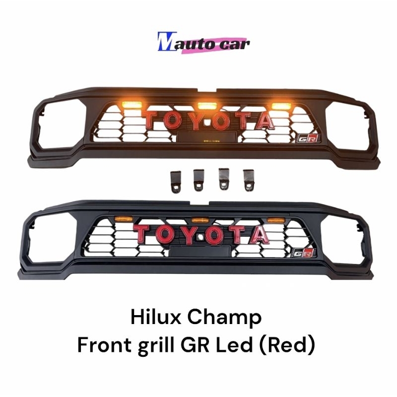 กระจังหน้า Toyota Hilux Champ รุ่น GR มีไฟ led 3 จุด Front grill Hilux Champ GR
