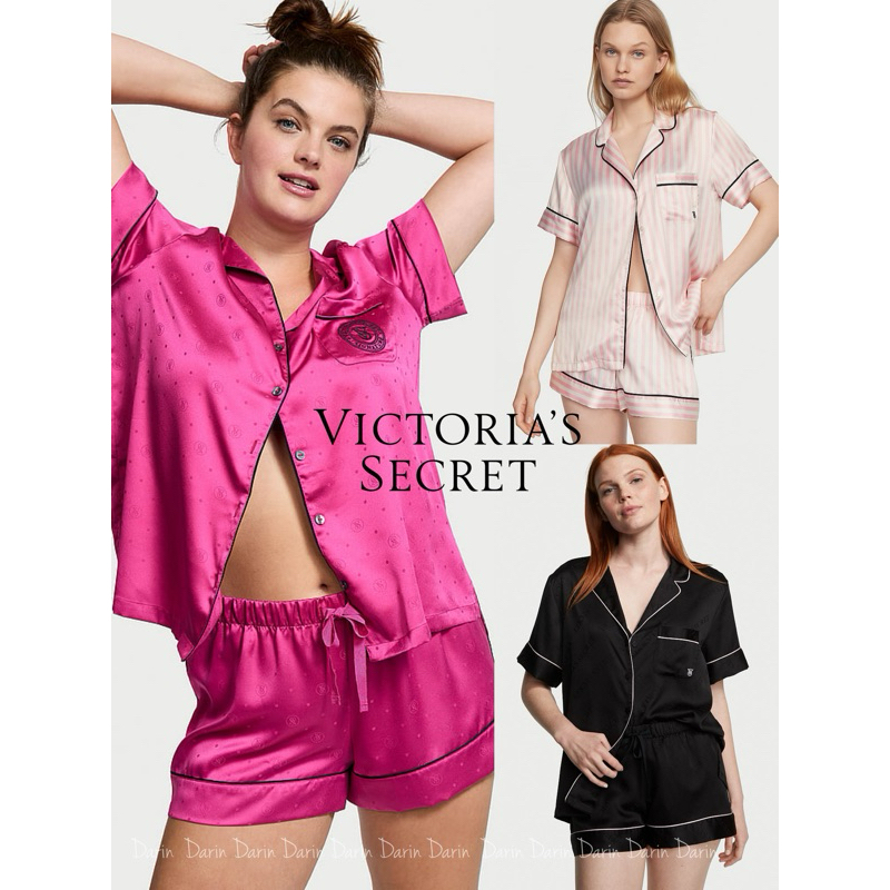 🇺🇸 | Pre-Outlet |✈️❤️ Victoria's Secret Satin Short PJ Set ชุดนอนผ้าซาติน วิคตอเรียซีเคร็ท
