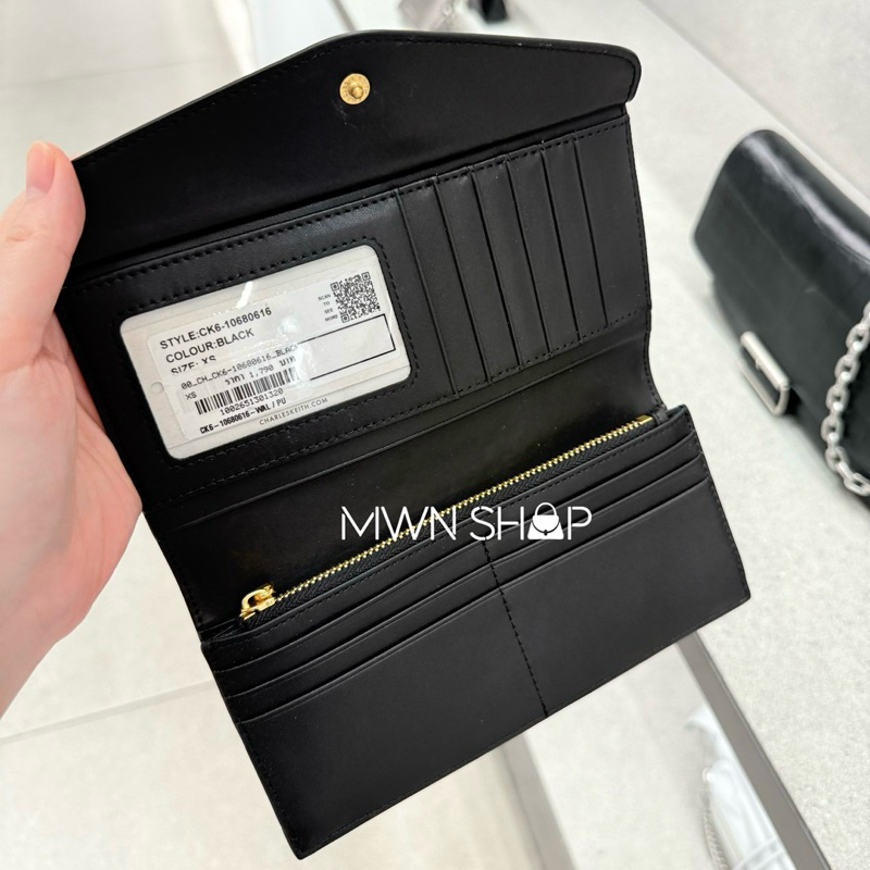 Charles&keith มีโค้ดลด30% Envelope Long Wallet กระเป๋าสตางค์ใบยาว ของแท้จากชอป