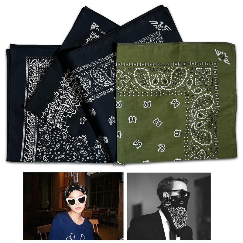 ผ้าโพกผม Bandana พร้อมส่ง❗️สีเข้ม🖤💚 ผ้าคอตตอน💯 ผ้าเช็ดหน้า ผ้าโพกหัว