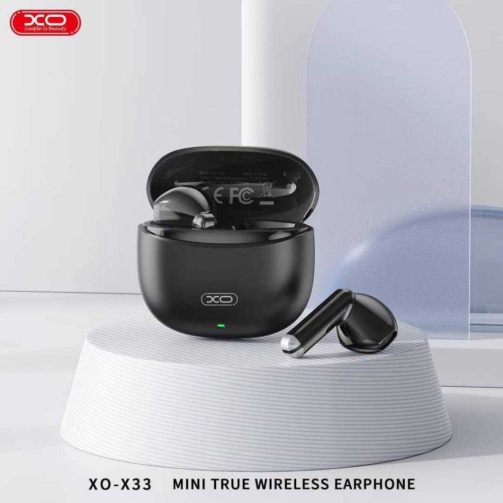 XO -X33 หูฟังบลูทูธ Bluetooth 5.3 สเตอริโอในหูแบบครึ่งตัว ไร้สาย Bluetooth Gaming พร้อมกล่องชาร์จ  ของแท้100%