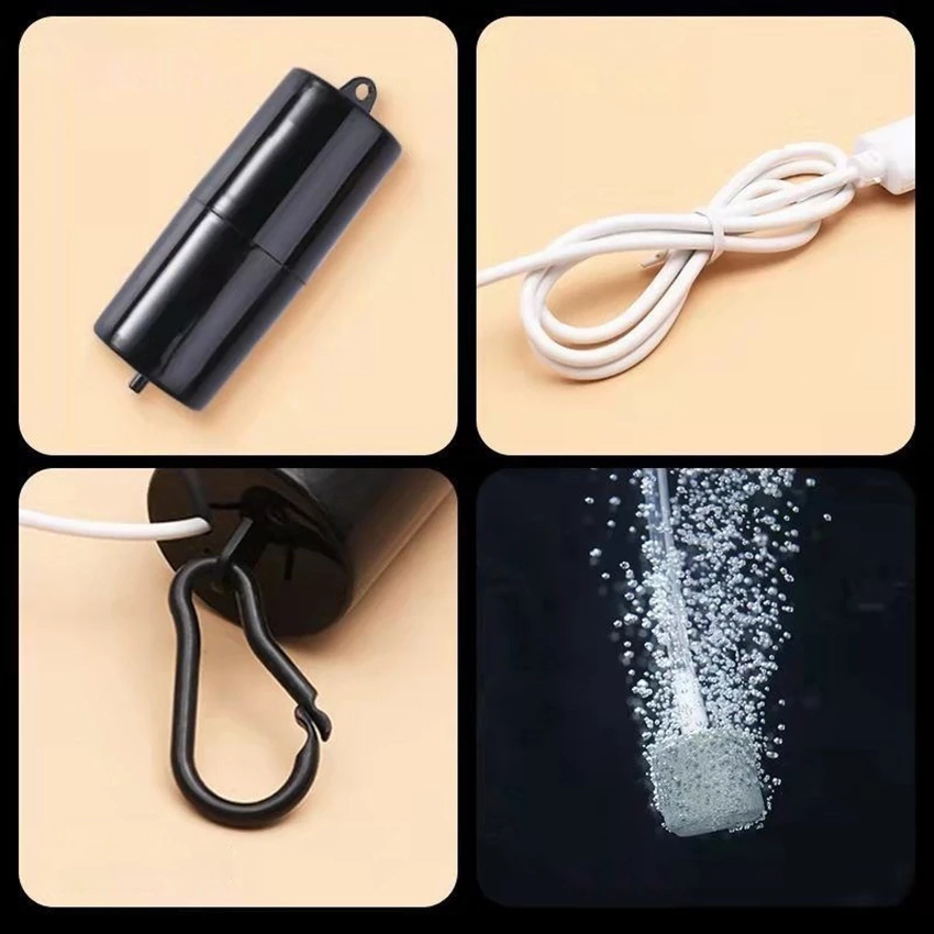 10W แผงโซลาร์เซลล์ พลังงานแสงอาทิตย์ USB ปั๊มออกซิเจนหลอดคู่ปั๊มลมแบบพกพากลางแจ้งตกปลาอาหารทะเลออกซิเจน - รูปที่ 4