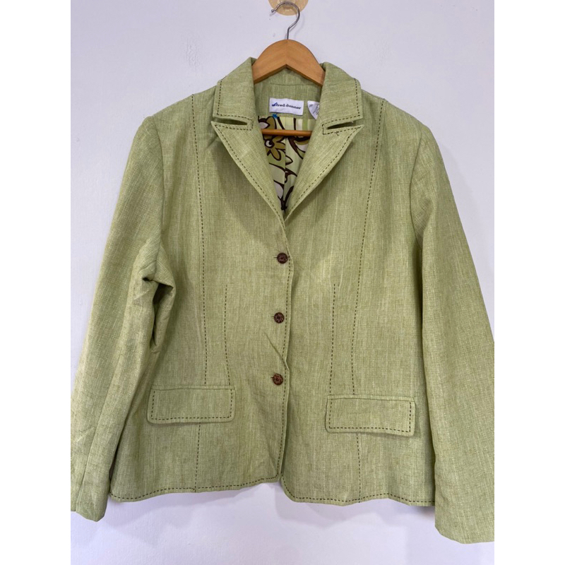 AL *ผ้าโพลี ทรงผู้ใหญ่* Alfred Dunner ไซส์ US18 อกหน้าผ้า 48 นิ้ว ยาว 26 สูทสาวอวบ ชุดทำงาน สาวอวบ