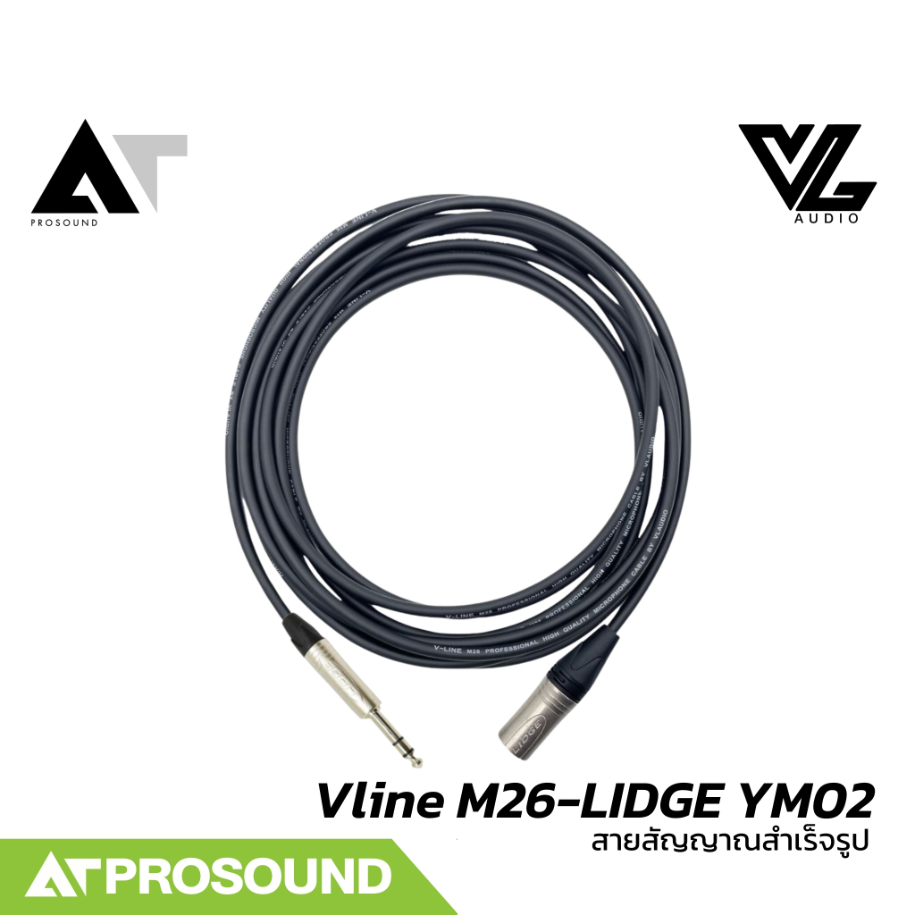 VL Audio Vline M26-LIDGE YM02 สายสัญญาณสำเร็จรูปคุณภาพสูง พร้อมหัว LIDGE  (TRS To XLR) AT Prosound