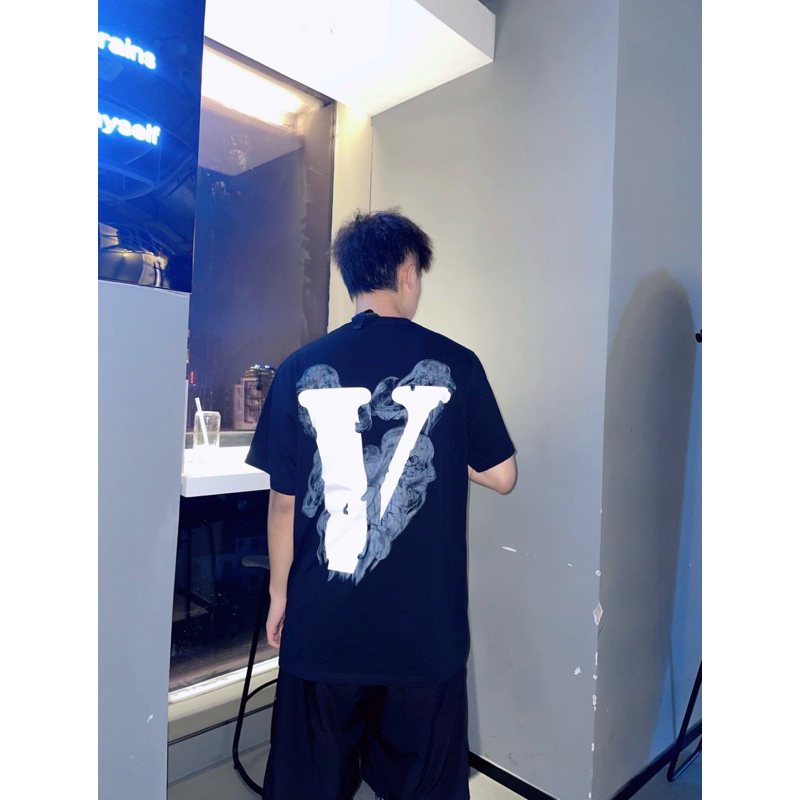 [ของแท้💯%]VLONE SMOKE DEMON ANGEL BLACK TEE