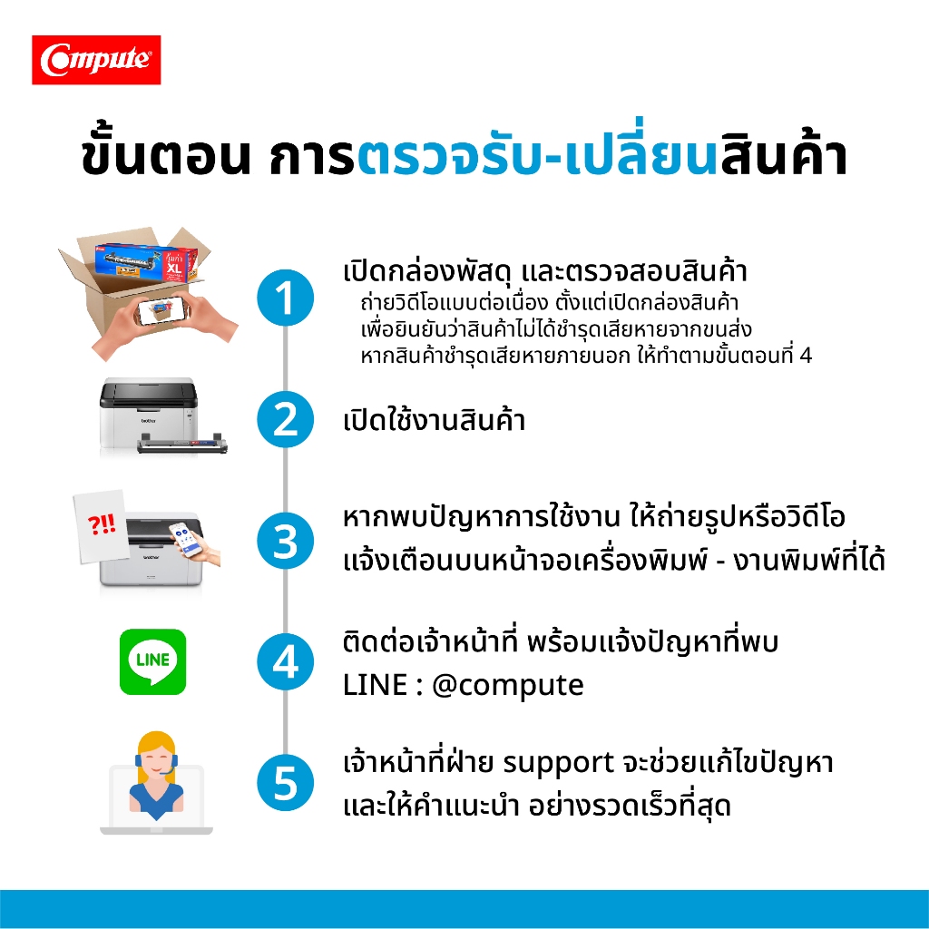 Compute รุ่น Samsung MLT-D104S เครื่องพิมพ์ Samsung ML-1660 1665 1860 SCX-3200 3205 มีบิลใบกำกับภาษี - รูปที่ 6