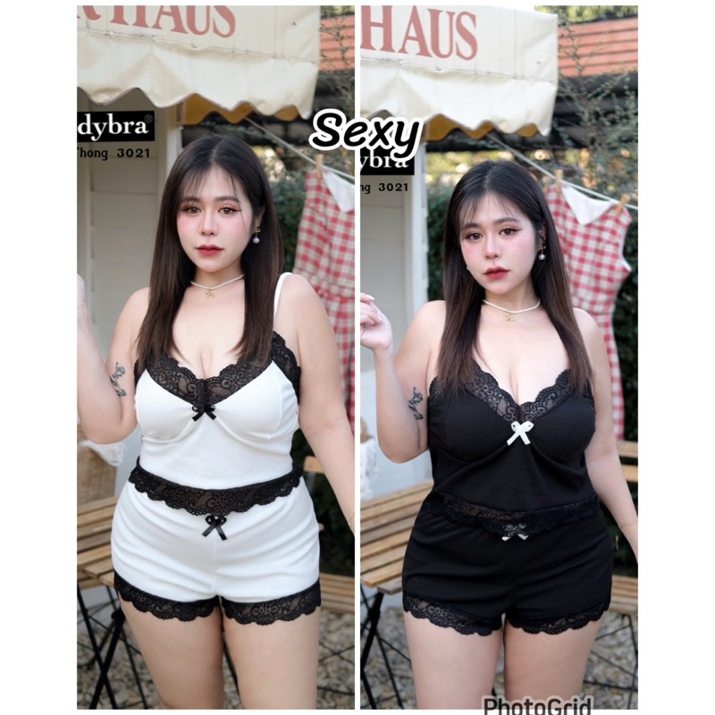 T12.ชุดนอนเซ็กซี่สาวอวบ สายเดี่ยว+ขาสั้น ผ้าร่องนำเข้าเนื้อดีใส่สบาย ชุดนอนไม่ได้นอนสาวอวบ