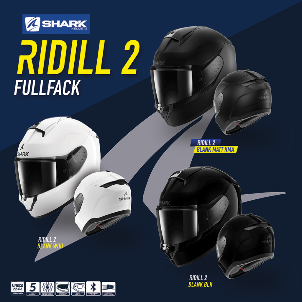 หมวกกันน็อคเต็มใบ SHARK รุ่น RIDILL 2 สีพื้น