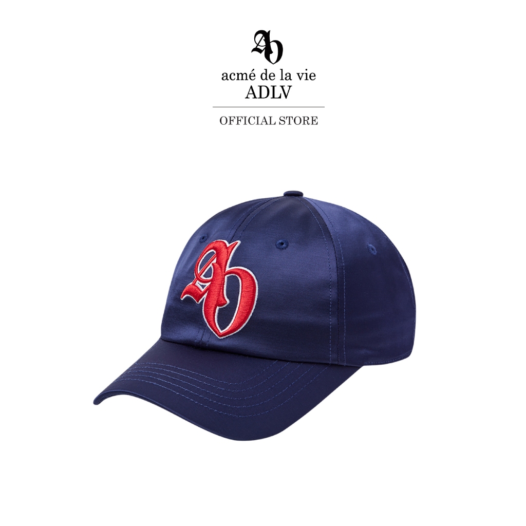 ADLV [acme de la vie] หมวก รุ่น Symbol Logo Satin Ball Cap Navy (50033SSLCAU_S5NAXX)