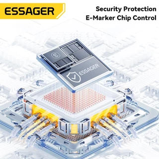 Essager สายชาร์จสปริง Type C ถึง Type C 100W/60W เร็ว เหมาะสำหรับการถ่ายโอนข้อมูลโทรศัพท์มือถือ สายเคเบิล 480Mbps