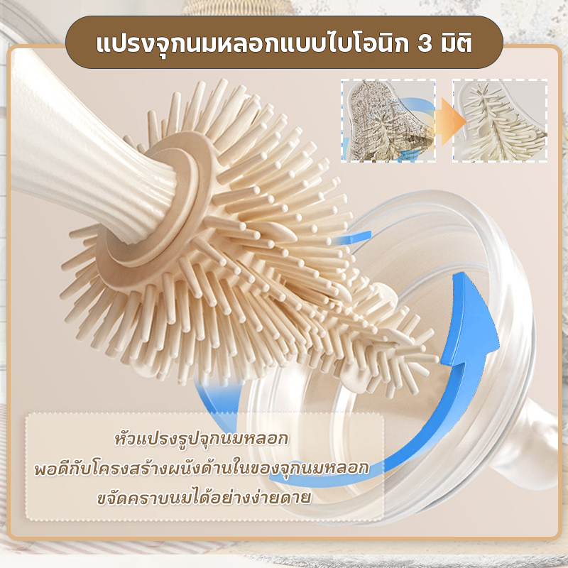 แปรงล้างขวด 4 IN 1 แปรงซิลิโคน ขวดใส แปรงล้างหลอดจุกนม ปลอดภัยc ถูกสุขลักษณะ รสจืด ราคา ถูกที่สุด ดีลบีเคเค แกลเลอรีภาพที่ 8