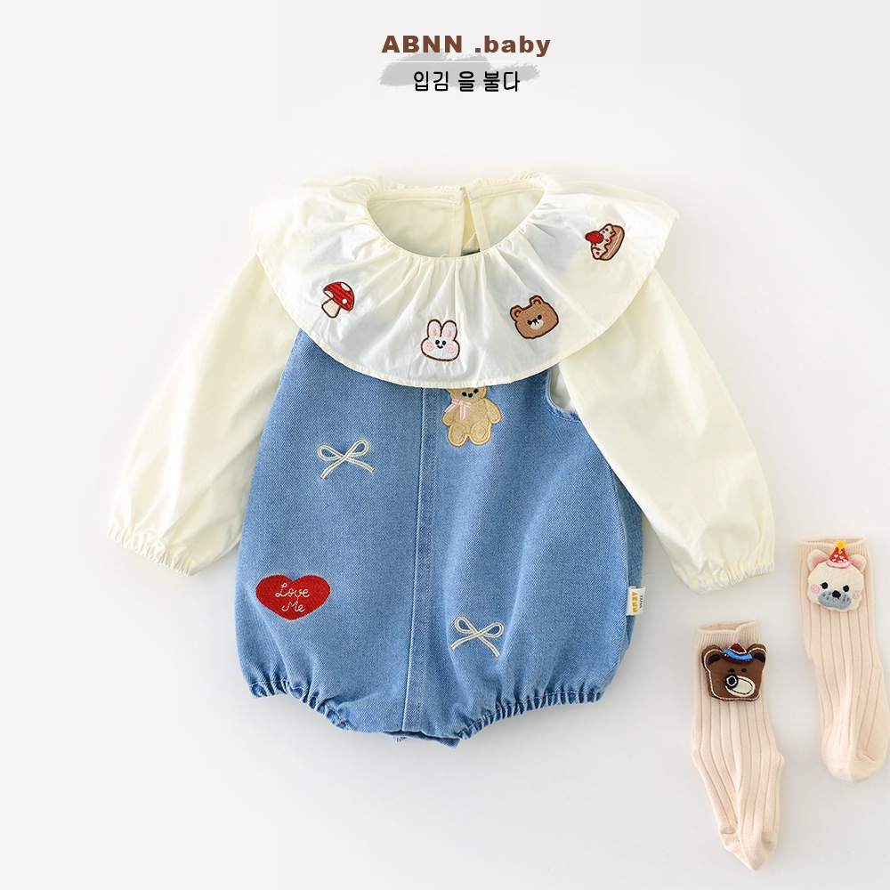 NT Baby – 099 (สินค้าพร้อมส่ง) ชุดจั๊มเอี๊ยม เอี๊ยมยีนส์ ลายการ์ตูน สไตล์เกาหลี น่ารัก เซ็ท2ชิ้น เสื้อ+เอี๊ยม ราคา ถูกที่สุด ดีลบีเคเค