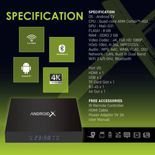 GMMZ ANDROID X 4K (Wi-Fi 5GHz.) Bluetooth พร้อมแอพ Z TV ดูฟร…