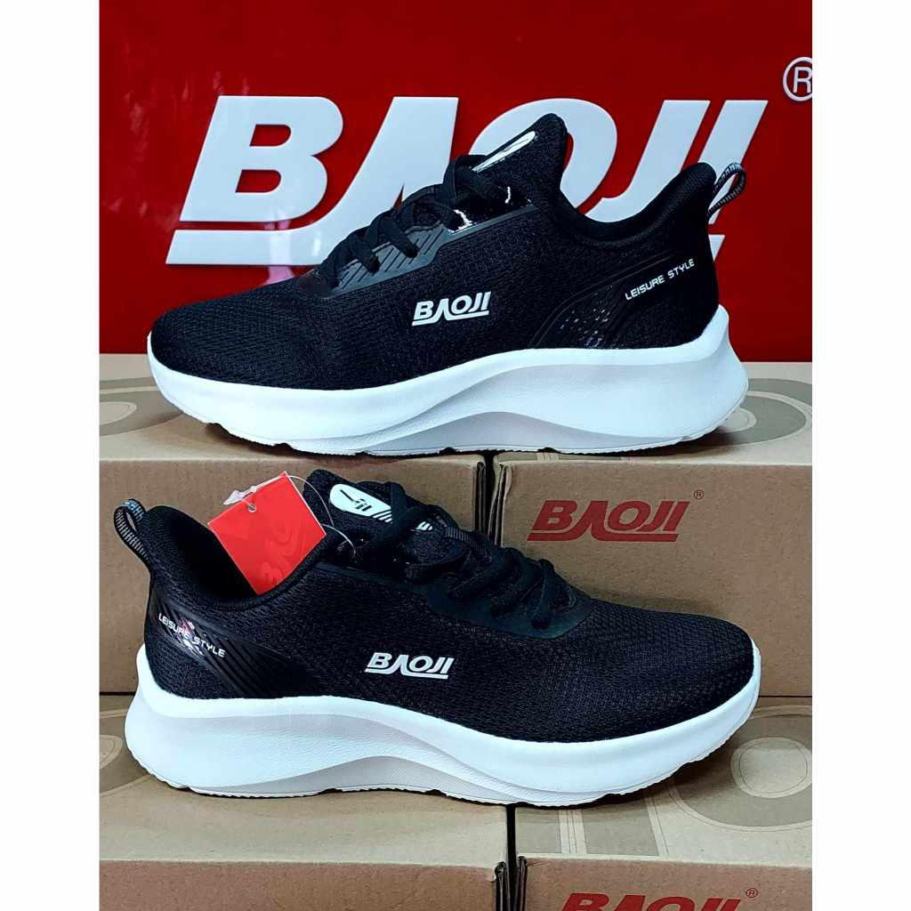 BAOJI บาโอจิ แท้100% รองเท้าผ้าใบผู้หญิง รุ่น BJW 832 สีดำขาวใ ส่ออกกำลังกายได้