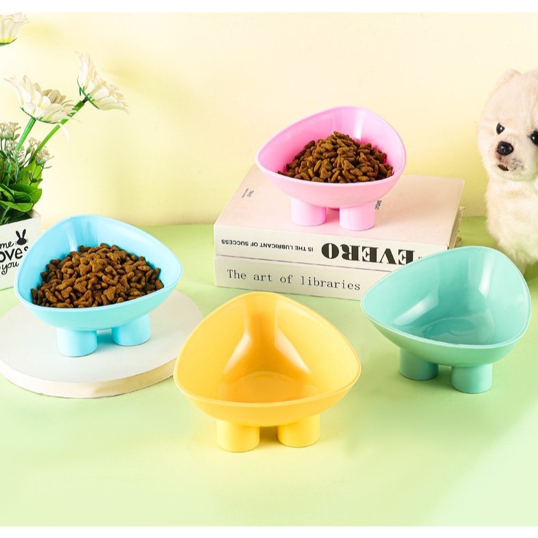 PEKO PET&CAT [BW031] ชามอาหารสัตว์เลี้ยง สำหรับแมว และสุนัข ชามพลาสติก เอียง15องศา
