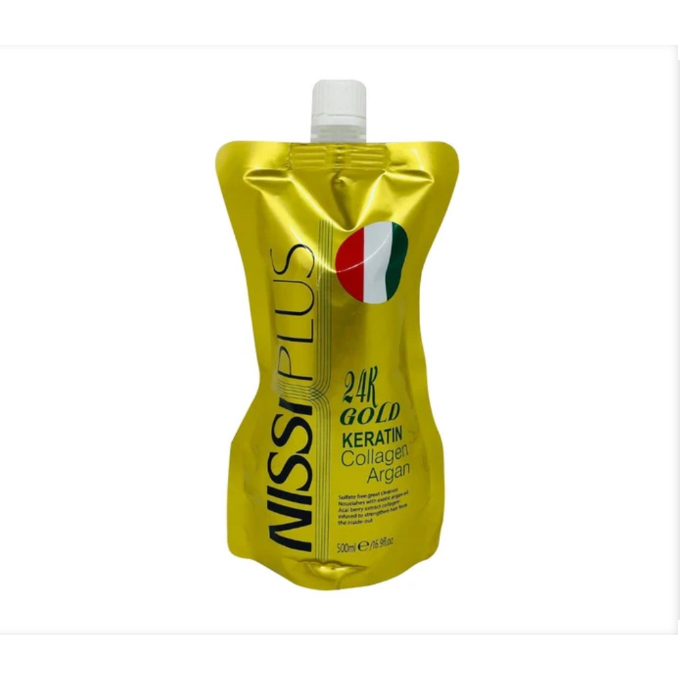 Nissi plus rich keratin collagen argan นิซซี่ พลัส ริช คอลลาเจน อาแกน ครีมนวดผม ทรีทเม้นท์บํารุงผม500มล.