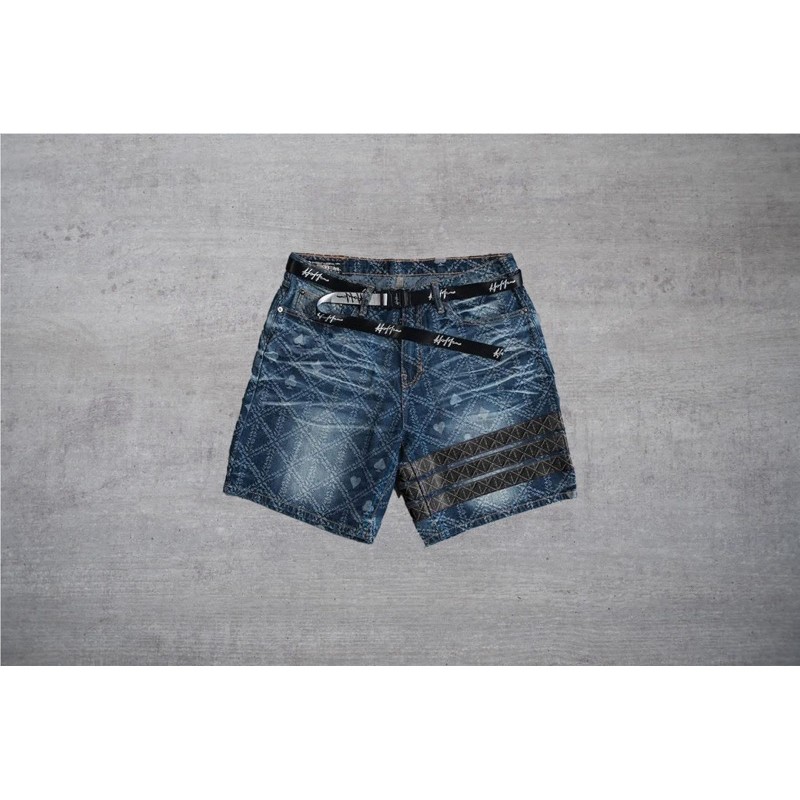 ✅พร้อมส่ง ของแท้ล้าน%✅ Holdem holdem Black♠️ H8 monogram Washed denim shorts 2025