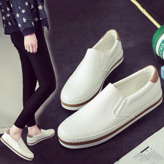 อยู่ไทยส่งไว/❌ขนาดเล็ก❌เผื่อ1ไซส์/f58รองเท้าผ้าใบหนังนิ่มสวม…