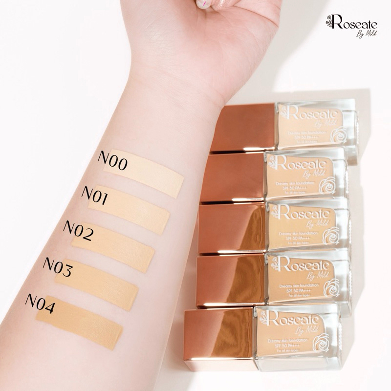 (แบบซอง) รองพื้นผิวเป๊ะ Roseate Dreamy Skin Foundation ปกปิดเนียนกริบ คุมมัน กันน้ำ SPF50 PA+++ 3g รูปที่ 4