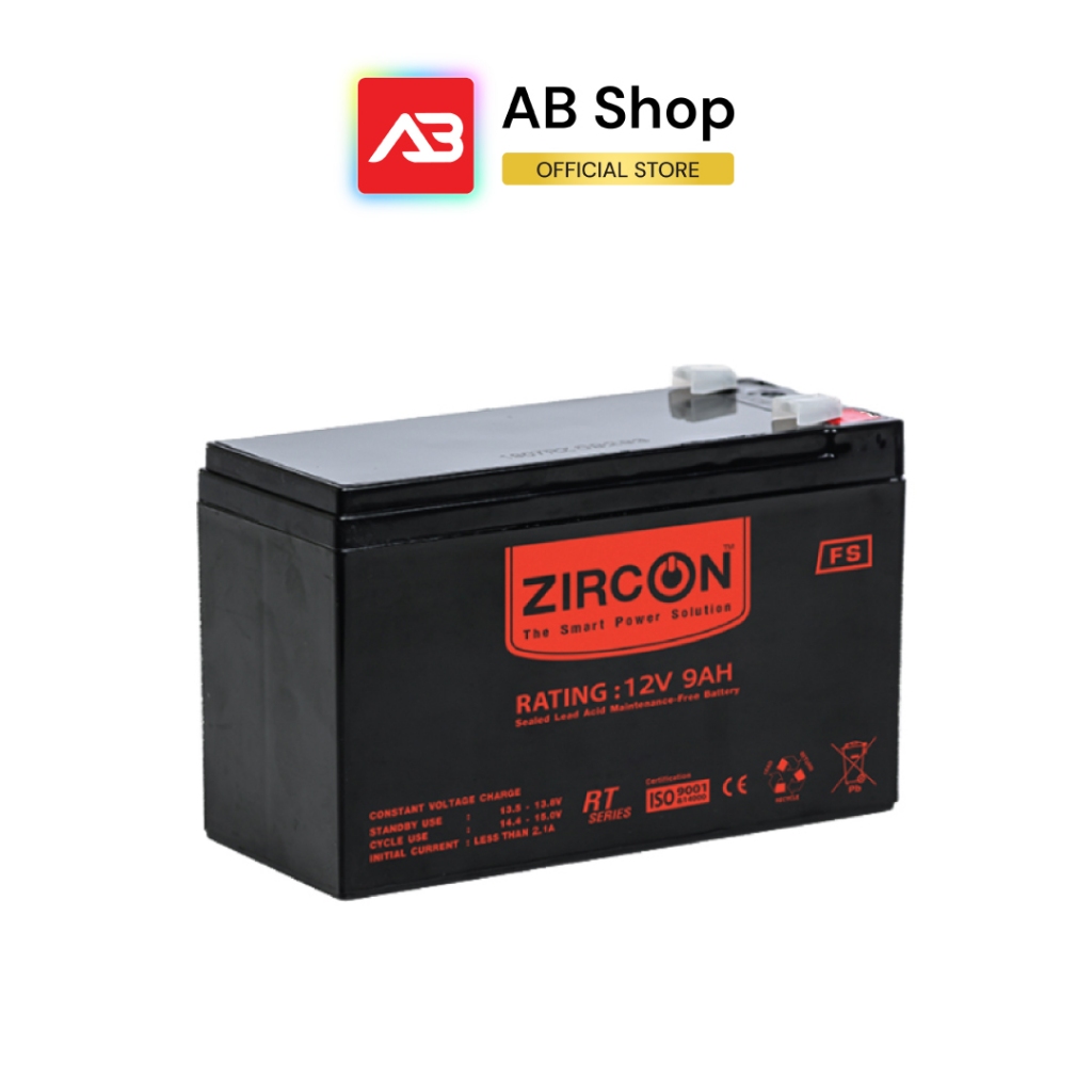 Zircon UPS battery แบตเตอรี่เครื่องสำรองไฟ 12V/9.0AH รุ่น BATTERY 12V/9.0AH