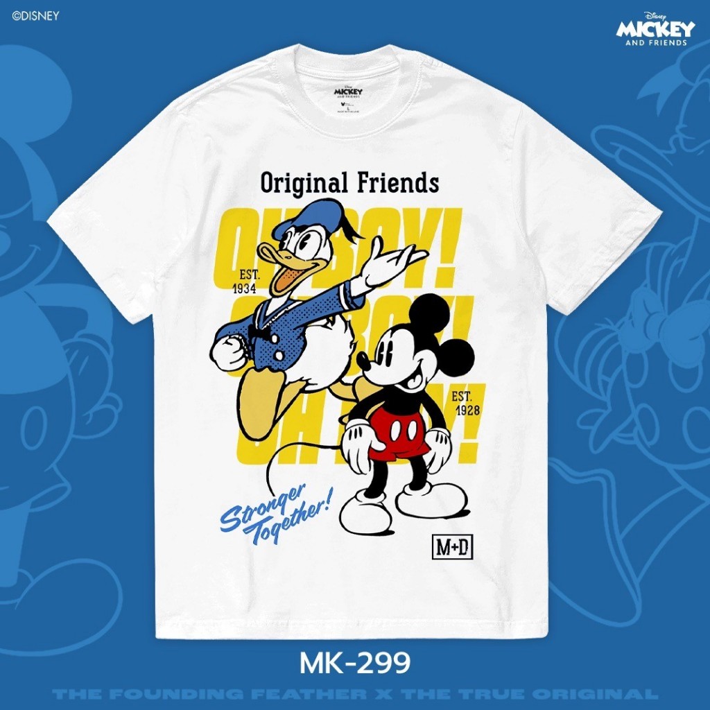 Power 7 Shop เสื้อยืดการ์ตูน  Mickey & Donald  ลิขสิทธ์แท้ DISNEY (MK-299)